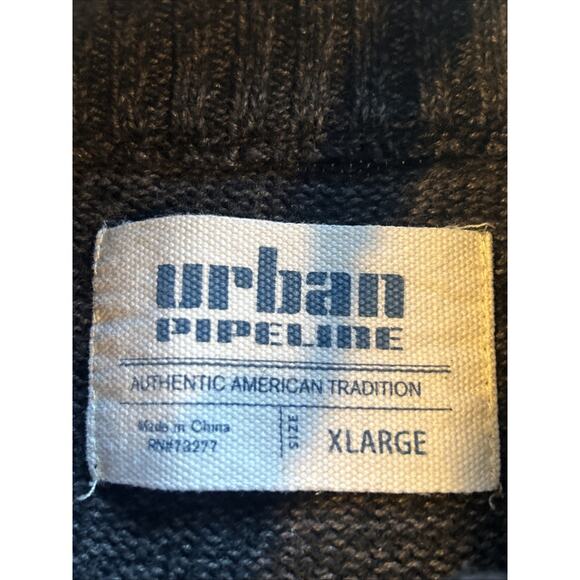 Urban Pipeline Men's XL Heather Grey Mock Neck Sweater Button/zipper - Picture 6 of 8